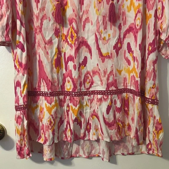 NWT Crown & Ivy Pink Peasant Dress XXL - Picture 4 of 4